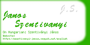 janos szentivanyi business card